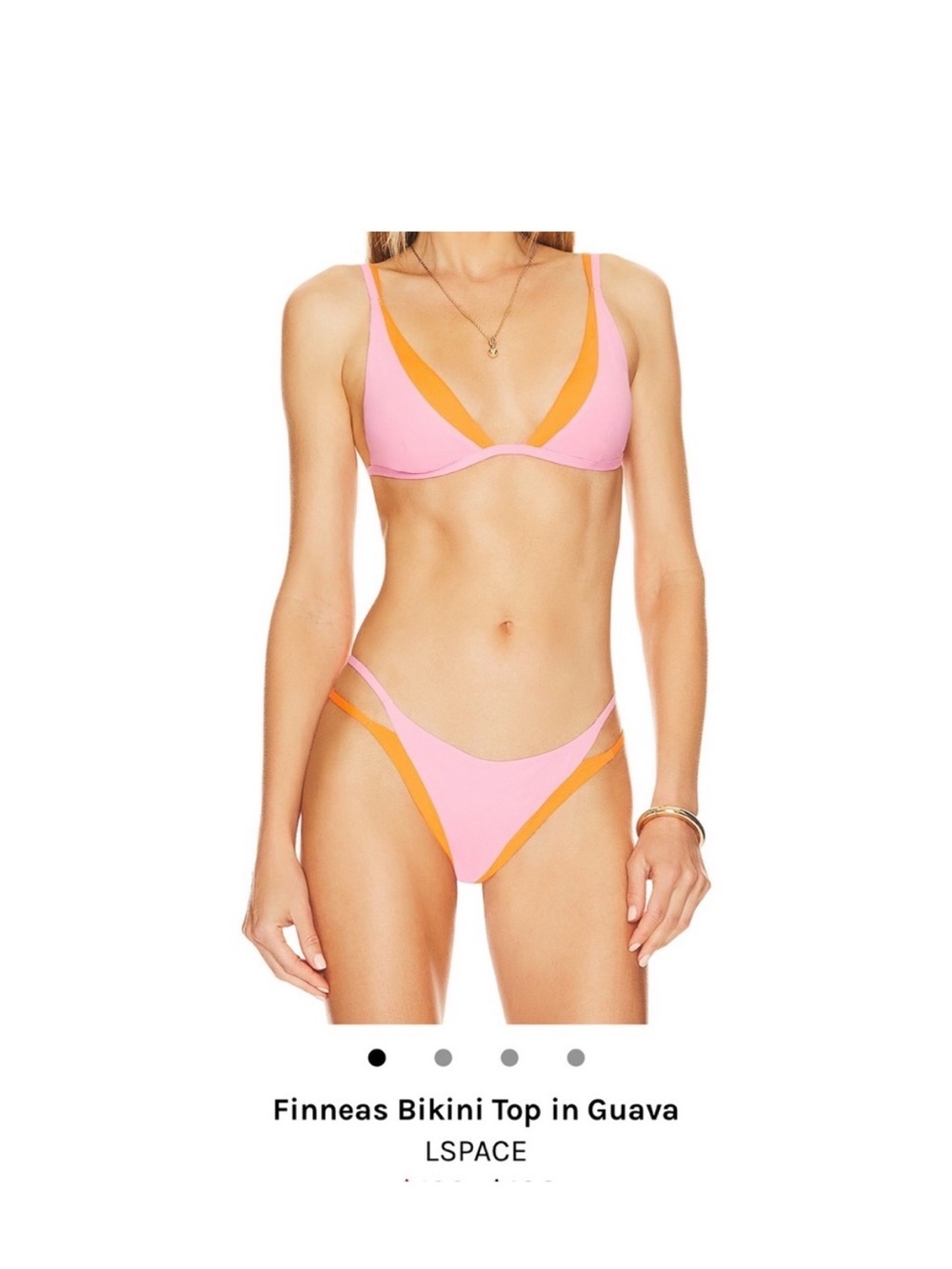 l*space Two-Tone Finneas Bikini in Pink and Orange Trim